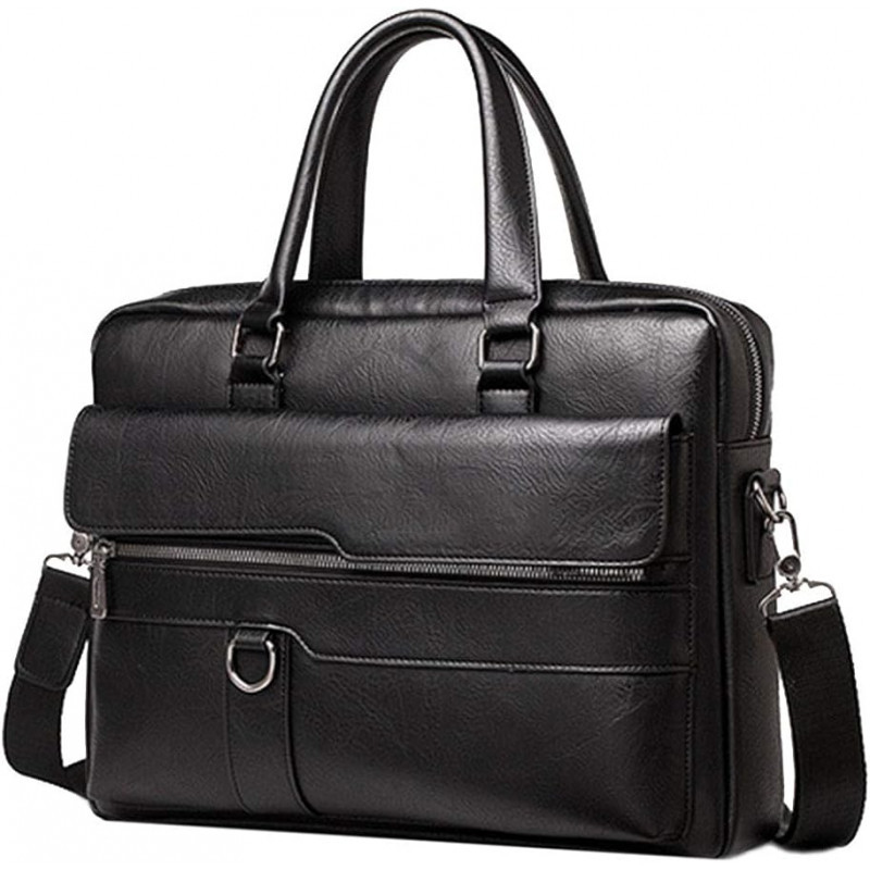 Amsburg Laptop Leather Bag ( black )
