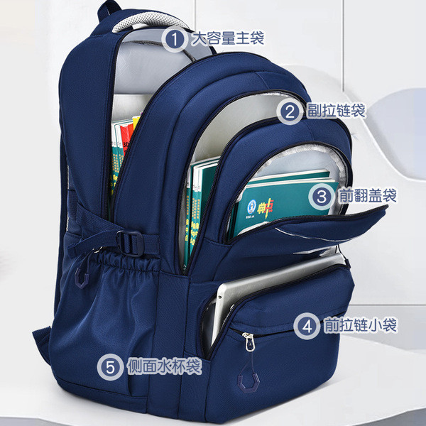 Middle School, High School, and College Students' Schoolbags Stain-Resistant Backpacks (Royel Blue)