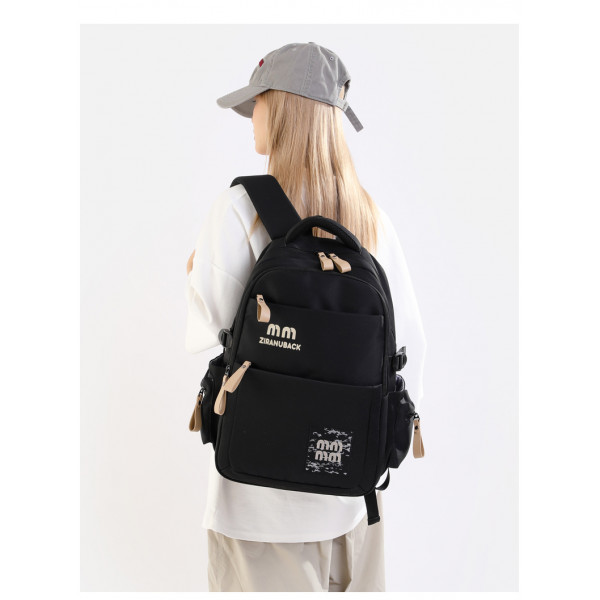  Schoolbags, College ' Cute Large-Capacity Backpacks, Simple Casual Backpacks(Black)