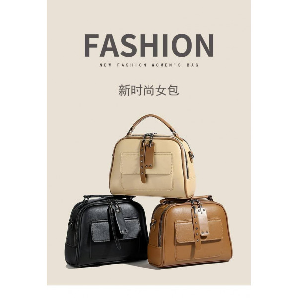 Genuine Soft Leather Handbag(Black)