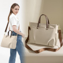 Large Capacity Waterproof Multi-Pocket Nylon Shoulder Bag, Fashion Handbag (White)