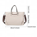 Large Capacity Waterproof Multi-Pocket Nylon Shoulder Bag, Fashion Handbag (White)