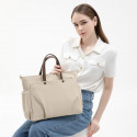 Large Capacity Waterproof Multi-Pocket Nylon Shoulder Bag, Fashion Handbag (White)
