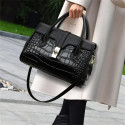 Casual Tote Luxury Leather Handbags Purse Women Bag (Black)