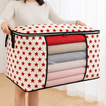 ১ পিস- New Star Printed Quilt Storage Bag ( Horizontal )