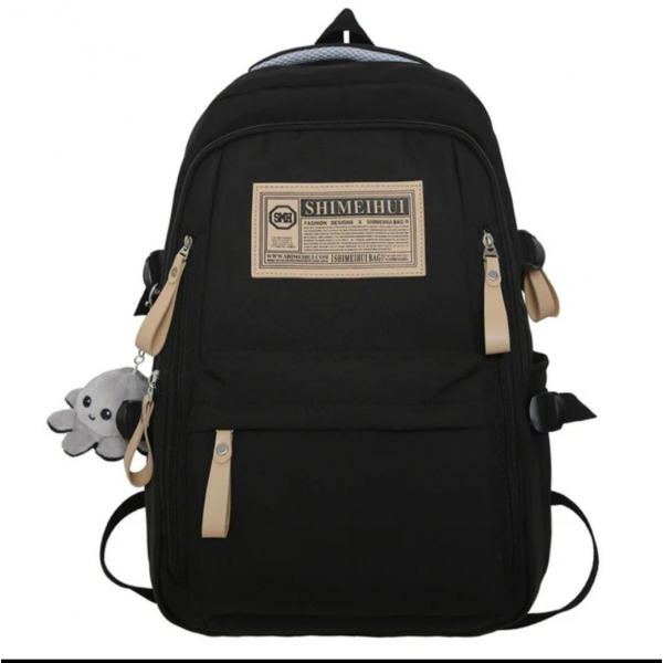 Aesthetic Large Capacity Cute Backpack (Black)