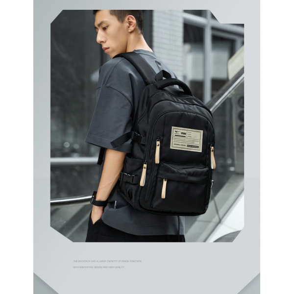 Aesthetic Large Capacity Cute Backpack (Black)