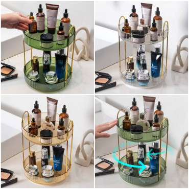 2  Layers Light Luxury Makeup Organizer