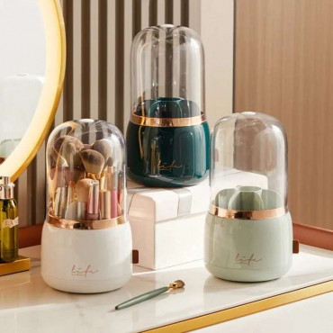 360° Rotating Makeup Brushes Holder 