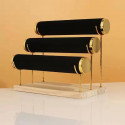 3-Layer Jewelry Rack Wooden Bracelet Holder Large Capacity Necklace Jewelry Storage Organizer