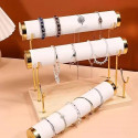 3-Layer Jewelry Rack Wooden Bracelet Holder Large Capacity Necklace Jewelry Storage Organizer