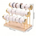 3-Layer Jewelry Rack Wooden Bracelet Holder Large Capacity Necklace Jewelry Storage Organizer