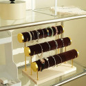3-Layer Jewelry Rack Wooden Bracelet Holder Large Capacity Necklace Jewelry Storage Organizer