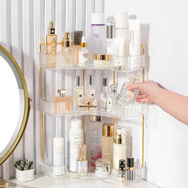 3 Layer Corner Makeup Storage Shelf