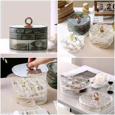 3-Layer Acrylic Jewelry Organizer with Handle
