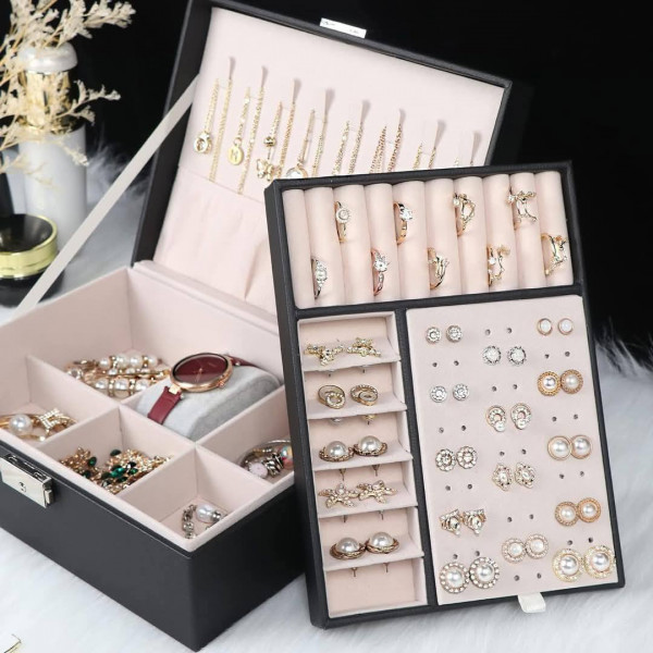 Double Layer Velvet High Quality Jewellery Box 
