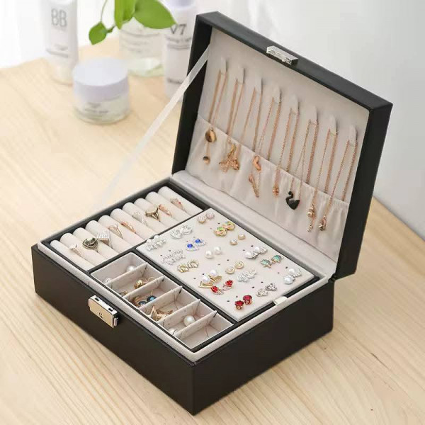 Double Layer Velvet High Quality Jewellery Box 