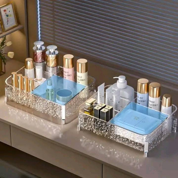Glacier-print Desktop Makeup Organizer