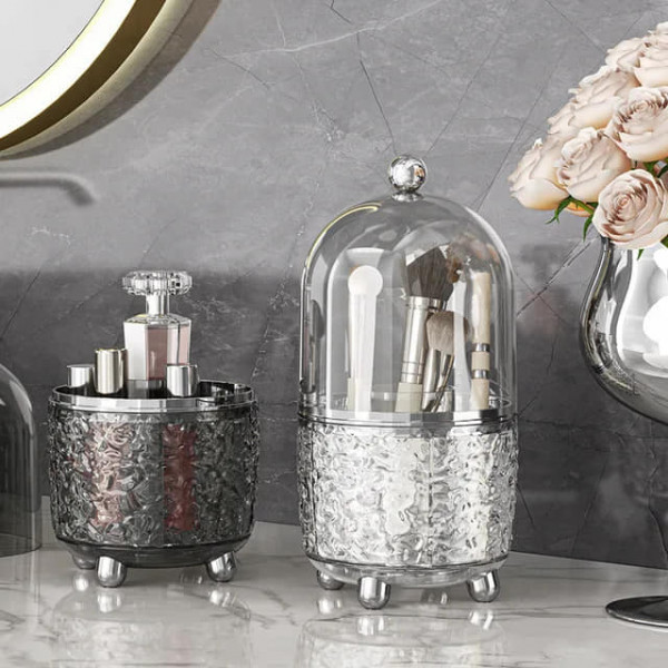 Acrylic 360° Rotating Makeup Brush Holder 