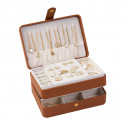 PU Leather Jewelry Earring Ring Necklace Storage Box 