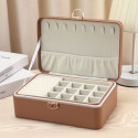 PU Leather Jewelry Earring Ring Necklace Storage Box 