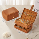 PU Leather Jewelry Earring Ring Necklace Storage Box 