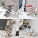 4 Layer Clear Acrylic Sliding Cosmetics Drawer Case Sunglass Storage