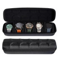 5-Slot Watch Travel Box, Hard Shell with Soft Pillow & Handle, for Men Women