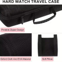5-Slot Watch Travel Box, Hard Shell with Soft Pillow & Handle, for Men Women