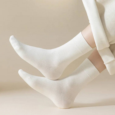 Solid Color Cotton Socks