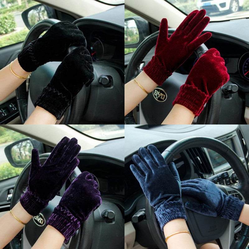 Stylish Women's Velvet Hand Gloves