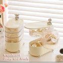360° Rotating 3 Layer Grid Dressing Table Organizer