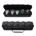 5-Slot Watch Travel Box, Hard Shell with Soft Pillow & Handle, for Men Women