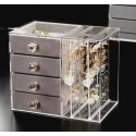 Clear Jewelry Display Organizer Earrings Ring Necklace Bracelet Stand Holder Acrylic Jewelry Storage Box with Velvet Drawer