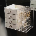 Clear Jewelry Display Organizer Earrings Ring Necklace Bracelet Stand Holder Acrylic Jewelry Storage Box with Velvet Drawer