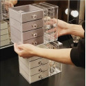Clear Jewelry Display Organizer Earrings Ring Necklace Bracelet Stand Holder Acrylic Jewelry Storage Box with Velvet Drawer