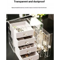 Clear Jewelry Display Organizer Earrings Ring Necklace Bracelet Stand Holder Acrylic Jewelry Storage Box with Velvet Drawer