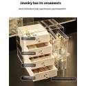 Clear Jewelry Display Organizer Earrings Ring Necklace Bracelet Stand Holder Acrylic Jewelry Storage Box with Velvet Drawer
