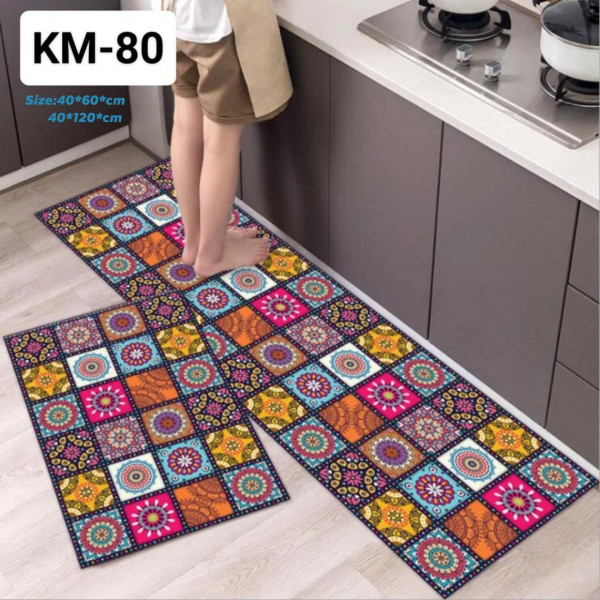 Anti-slip 3D Printed Geometric Kitchen Mat Set-80