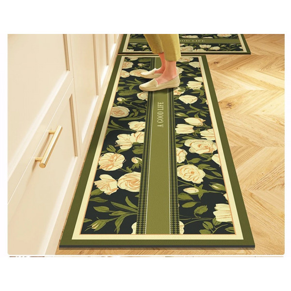 Anti-slip 3D Printed Geometric Kitchen Mat Set