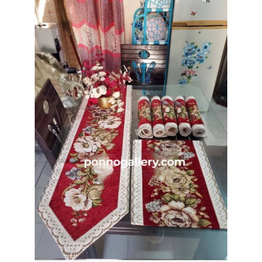 High quality vintage dining table mat with runner