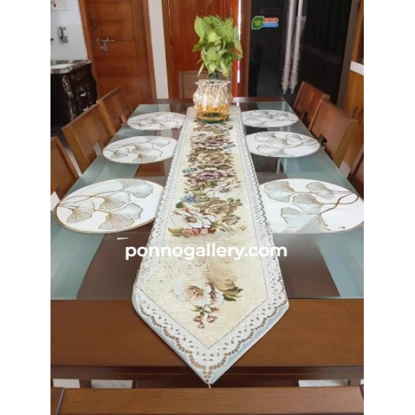 High quality vintage dining table Mat with runner