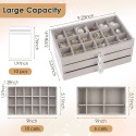  3 Drawers Velvet Jewelry Organizer Box