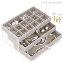  3 Drawers Velvet Jewelry Organizer Box