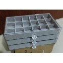  3 Drawers Velvet Jewelry Organizer Box