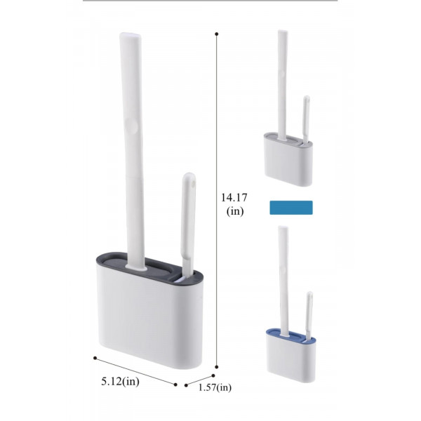 2 piece Wall Mounted Silicone Toilet Cleaning Brush