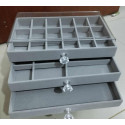  3 Drawers Velvet Jewelry Organizer Box