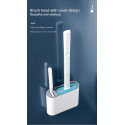 2 piece Wall Mounted Silicone Toilet Cleaning Brush