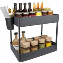 Under Sink Organizer, Under Bathroom Sink Storage 2 Tier