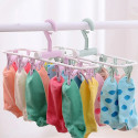 12 Clip Folding Drying Rack Multi-functional Fordable Underwear Socks Clips Plastic Clothes Clamps Hanger